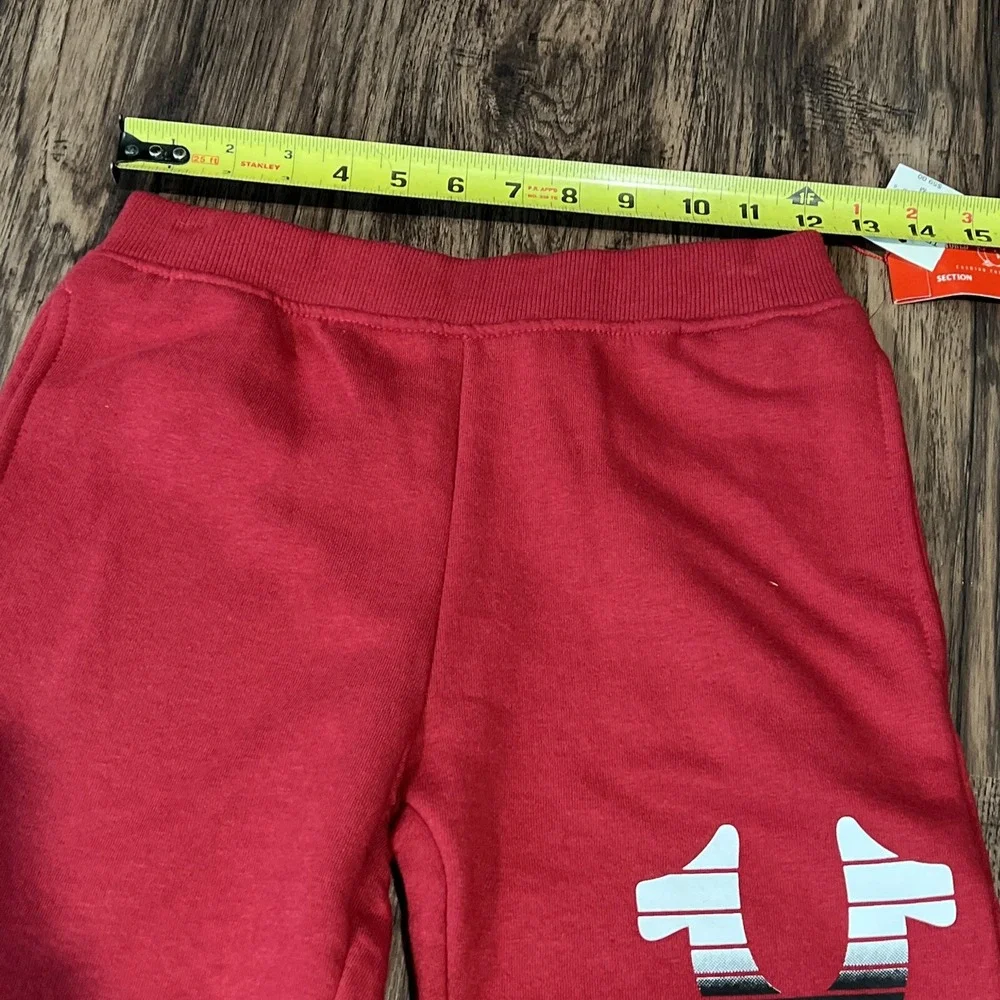 True Religion Joggers SweatPants Ruby Red Horseshoe Logo Kids Size M